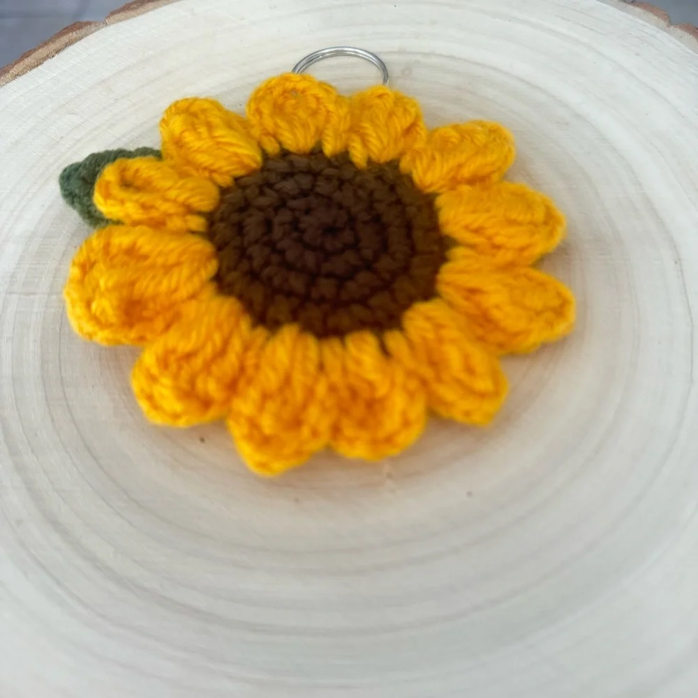 Sunflower Crochet Handmade Keychain